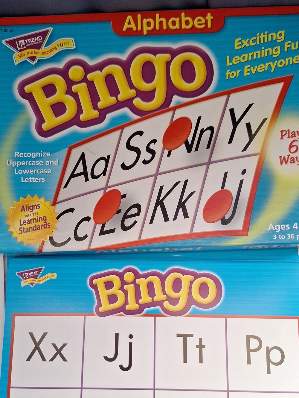 Alphabet Bingo Game - Bright Blue Box
